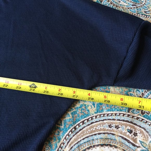 Moueey Navy Blue NWT drop shoulder thermal button top XL - Picture 10 of 12